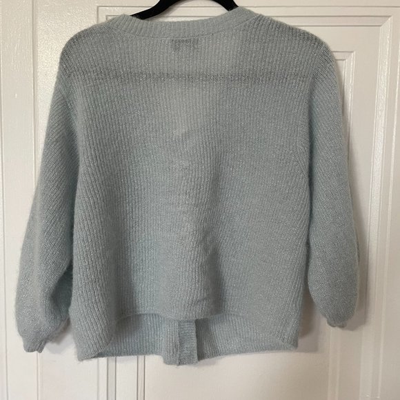 & Other Stories Sparkle Yarn Covered Button Cardigan in Light Blue M - Picture 4 of 4
